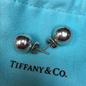 Tiffany & Co 10mm silver ball earings